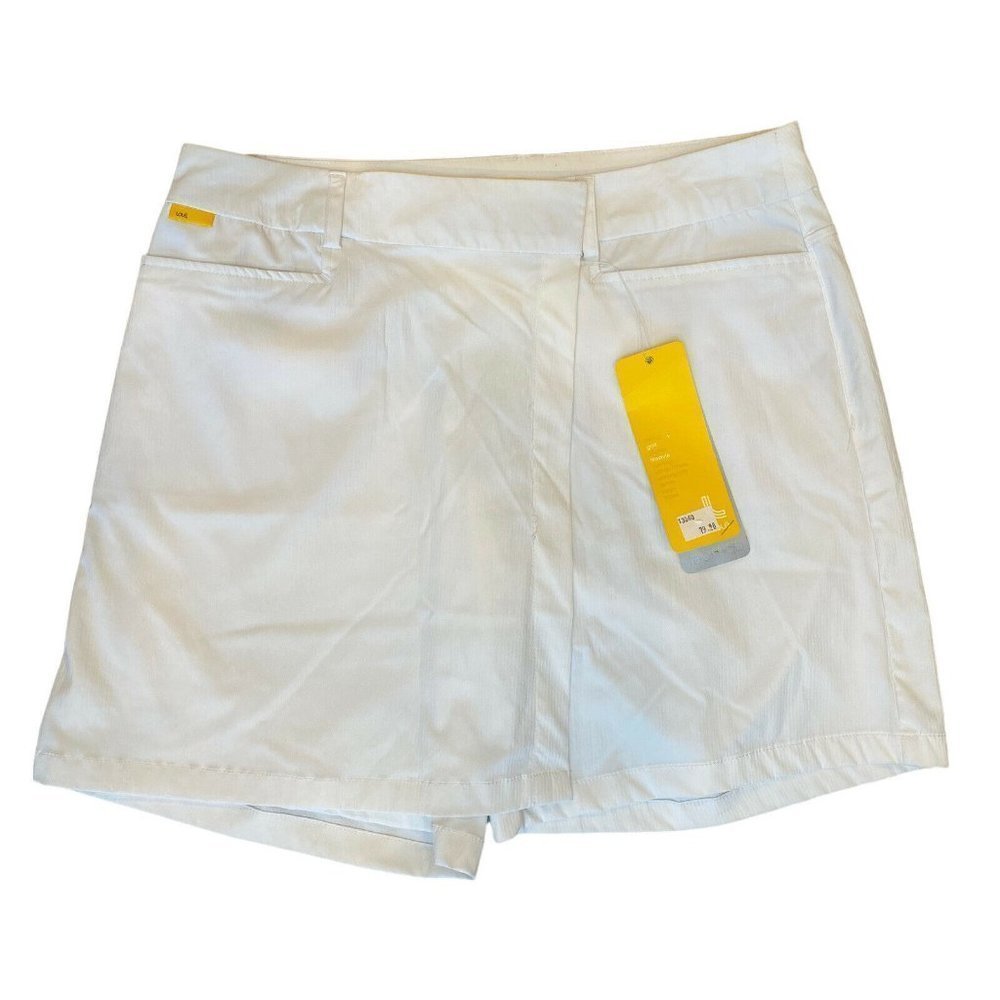 Lolë Chase Skort Skirt Athletic White on White Pinstripe Stretch Size 4 NWT